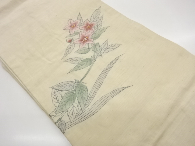 JAPANESE NAGOYA OBI / TSUMUGI / WOVEN KIKKYO WARE